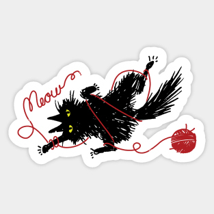 Vevekojotl playing with red clew Sticker